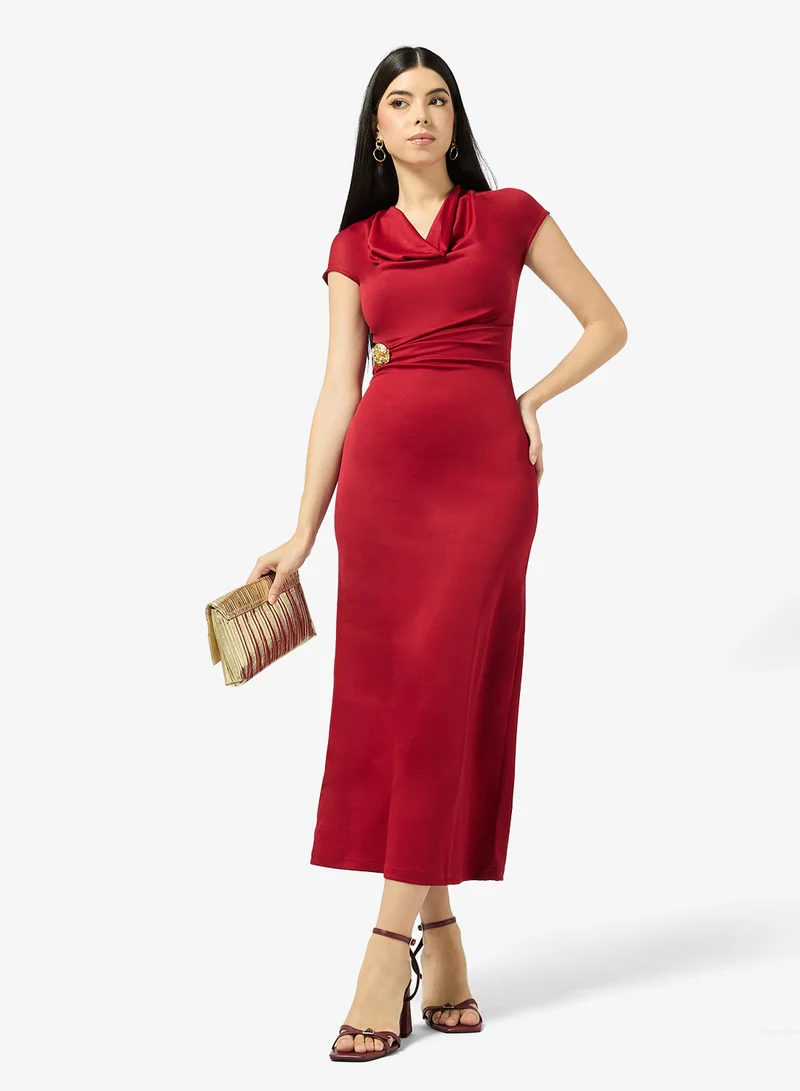 Ella  Cowl Neck Draped Dress for Women | Best Price UAE